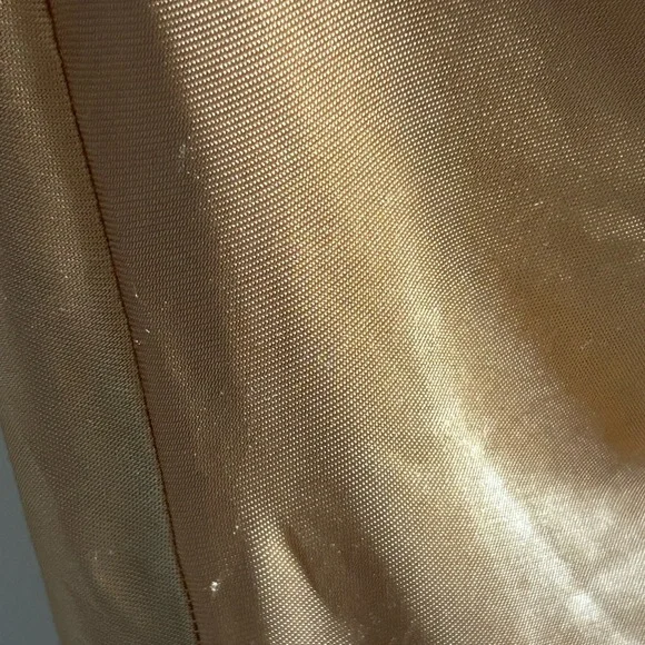 New ASOS Sleeveless Gold Sheen Cowl Neck Ruched Formal Prom Evening Dress - Picture 6 of 16